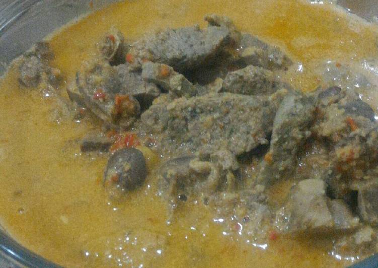 Resep Hati Rempelo Ayam Masak Santan, Bikin Ngiler