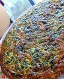 Tortilla de espinacas y ajos tiernos