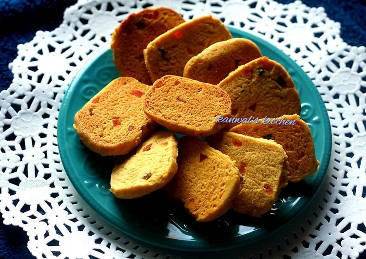 Tutti fruti whole wheat biscuit