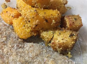 Una foto de Zapallo y batata crujiente al horno