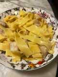 Pappardelle con il ragù di rana pescatrice