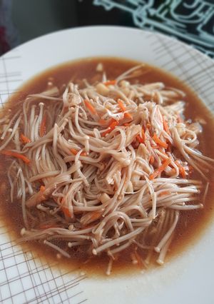 รูปของ เห็ดเข็มทองผัดน้ำมันหอย