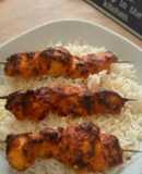 Spicy chicken skewers in airfryer