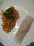 Almost authentic spring rolls with thai baked soba noodles