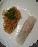 Almost authentic spring rolls with thai baked soba noodles