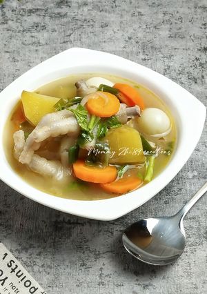 Foto resep Sop Ceker Telur Puyuh Sayuran
