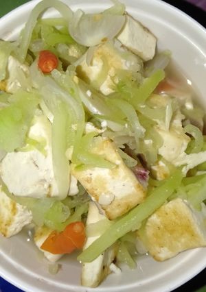 Foto resep Tumis tahu labu Siam (diet tanpa minyak,gula, tepung dan santan)