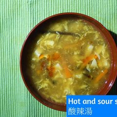 A picture of Hot and sour soup (No meat & Easy).