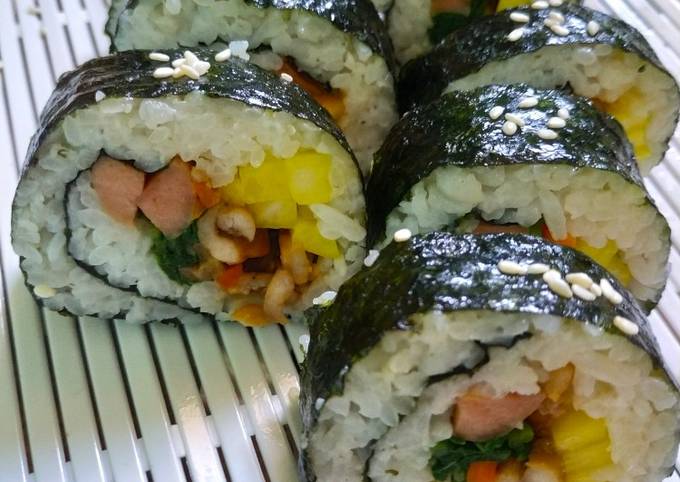 Cara Buat Kimbab korea dengan kearifan lokal Bunda Pasti Bisa