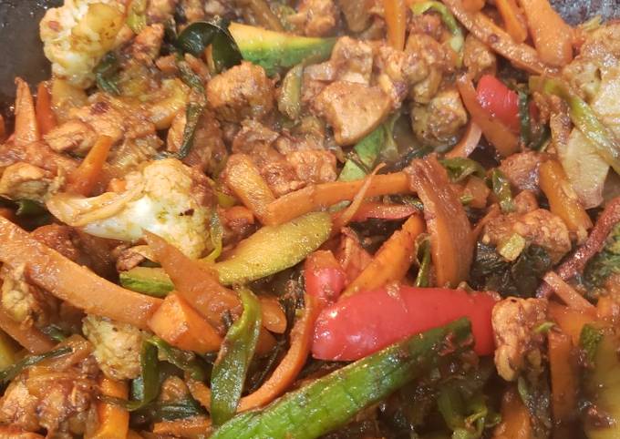 Wok de pollo y verduras (fácil, rápido y barato)? Receta de Maria Jose  Forti- Cookpad