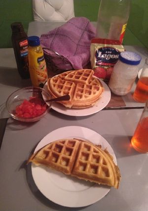 Una foto de Waffles, receta rápida y rica