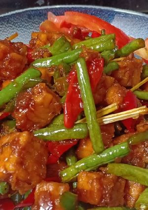 Foto resep Oreg tempe basah kacang panjang