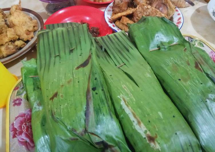 Nasi bakar teri sederhana