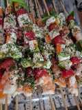 Brochettes fraîches de gambas façon méditerranéenne
