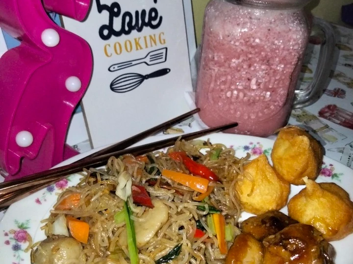 Cara Mudah Membuat Resep Bihun bakso chicken karage dumplings yang Enak Banget Anti Ribet, Lezat Sekali