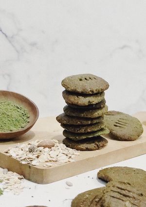 Foto resep Japanese Matcha Muesli Cookies