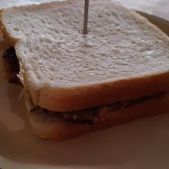 A picture of Shami kabab sandwich.