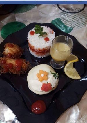صورة لوصفة أرز بكرات الدجاج