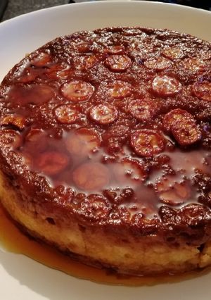 Una foto de Budín de pan y banana