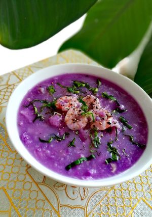 Hình của món Canh khoai tím nấu tôm.