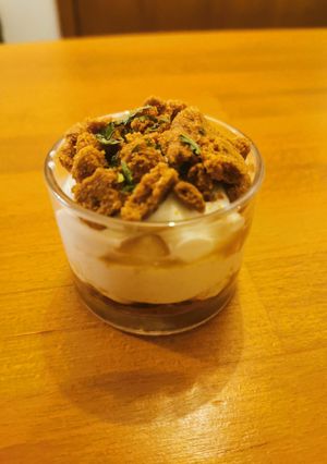 Une photo de Dessert à la poire et au speculos