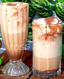 Iced Cold Coffee With Chocolate Sauce And Vanilla Icecream