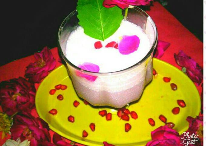 Pomegranate and basil milkshake Recipe by Anjana Sahil Manchanda