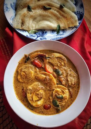 A picture of Coconut Milk Egg curry.