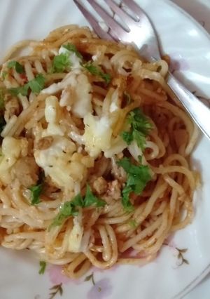 A picture of Cheesy Taco Spaghetti.