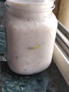 A picture of Dates and banana shake.