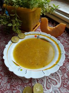 عکسی از دستور سوپ کدو حلوایی