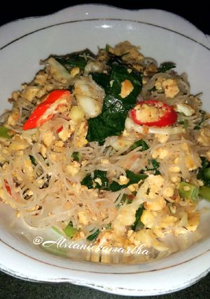 Foto resep 34. Bihun Tahu Telur Goreng Sawi Hijau