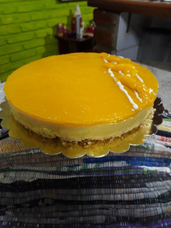 Una foto de Cheesecake de mango sin horno 😘