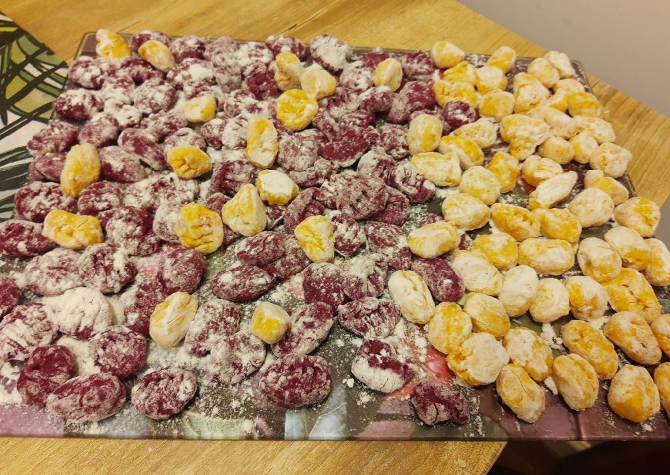 Ñoquis de remolacha/calabaza con harina integral