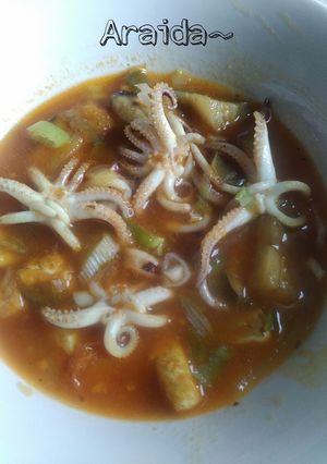 Foto resep Cumi terong saus padang