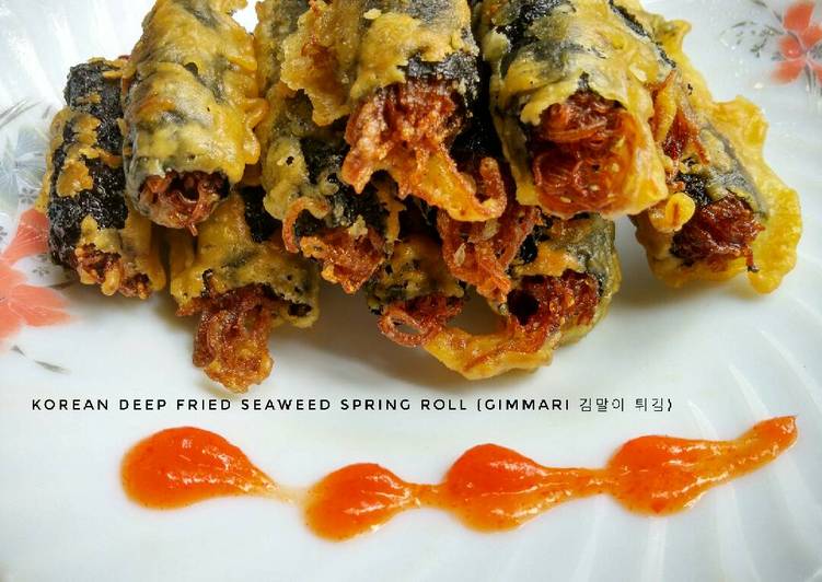 Korean Deep Fried Seaweed Spring Roll (Gimmari 김말이 튀김)