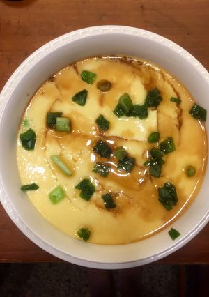 雞湯嫩豆腐醬油蒸蛋 的食譜成品照片