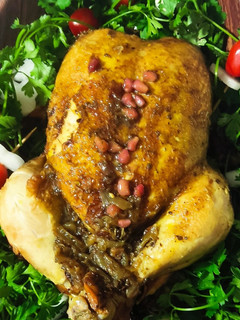 عکسی از دستور مرغ شکم پر
