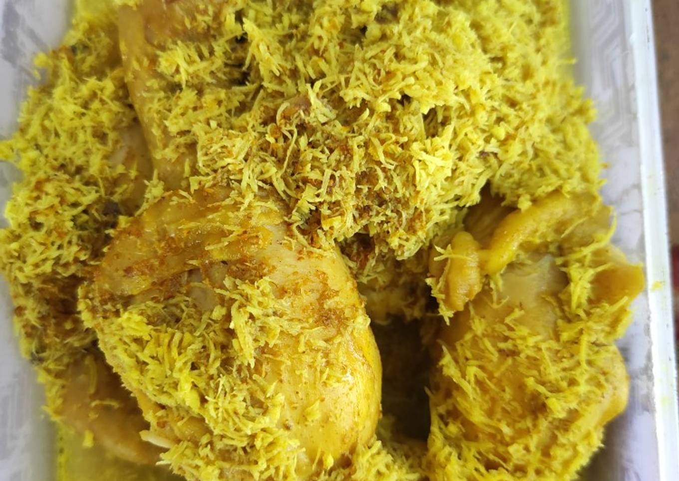 Ayam ukep srundeng bumbu Racik
