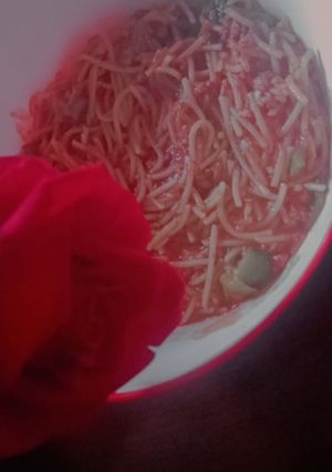 صورة لوصفة معكرونه بالصلصة الطماطم 🍅🍝