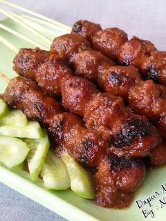 Foto resep Sate Bakso Bakar Sambal Kacang