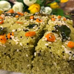 A picture of Palak Sooji Dhokla (Spinach Rava Dhokla) – Winter Special.