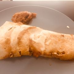 A picture of Pav bhaaji cheese dosa/rice crepe fusion(street style).