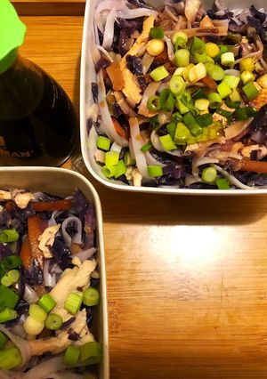 Káposztás-csirkés rizstészta (gluténmentes) recept fotója