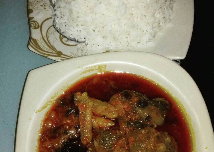 White rice and local stew