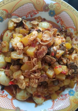 Foto resep Sambal goreng hati, kentang, telur puyuh