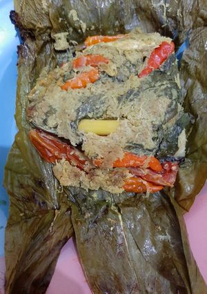 Foto resep Pepes kepala ikan nila daun kunyit