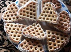 Una foto de Waffles relleno de manjar❤