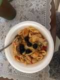 Pastas caracuchas con pollo