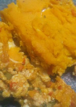 Una foto de Pastel de pollo y calabaza